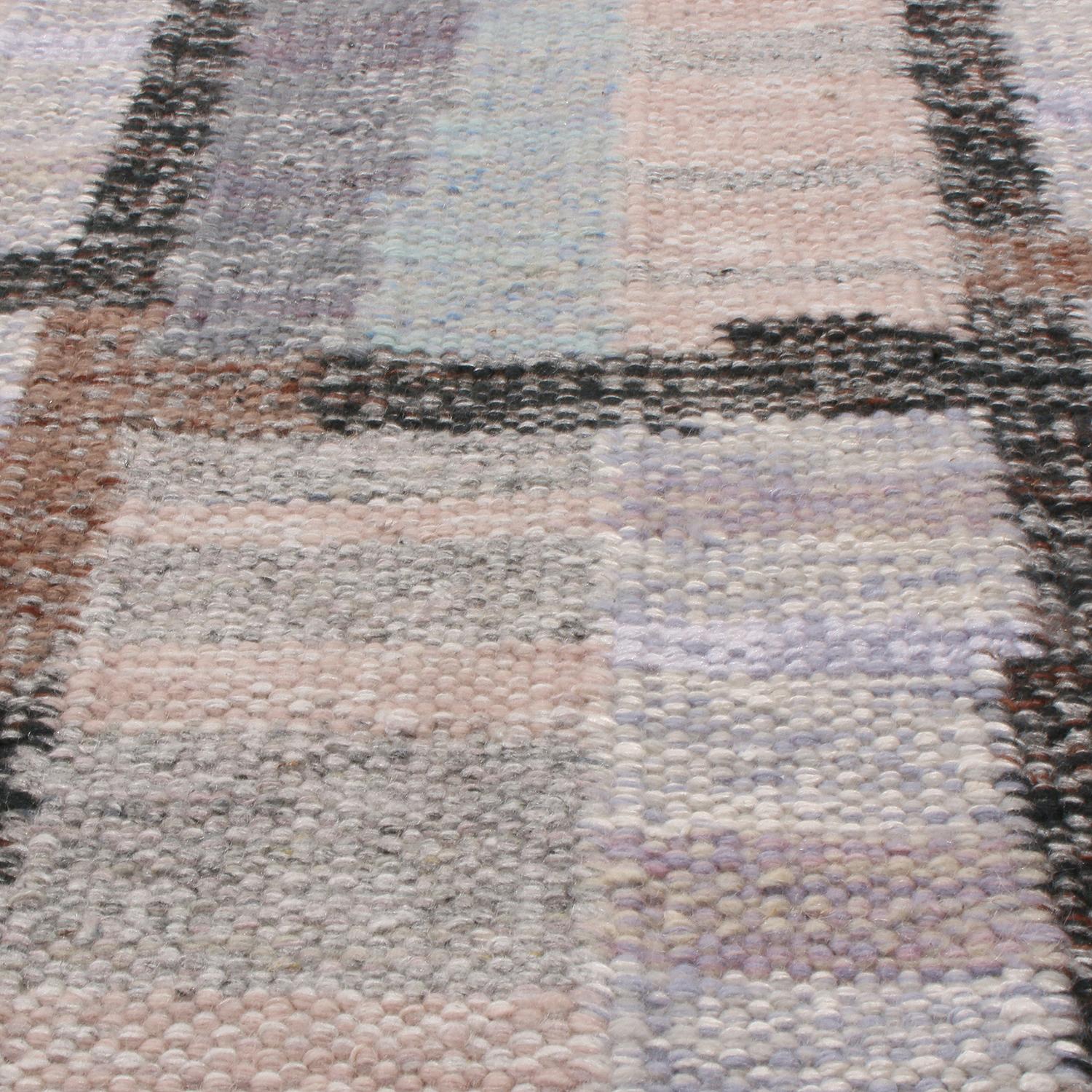Rug & Kilim’s Scandinavian-Inspired Blue-Gray and Beige Natural Wool Kilim Rug In New Condition In Long Island City, NY