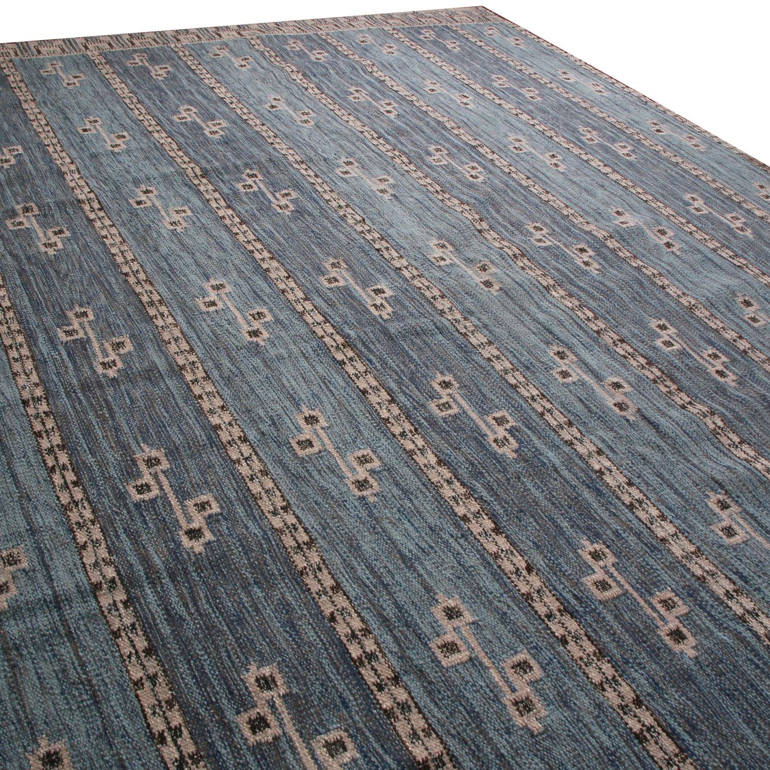 Rug & Kilims skandinavisch inspirierter cremegrauer und beigebrauner Teppich aus natürlicher Wolle (Skandinavische Moderne) im Angebot
