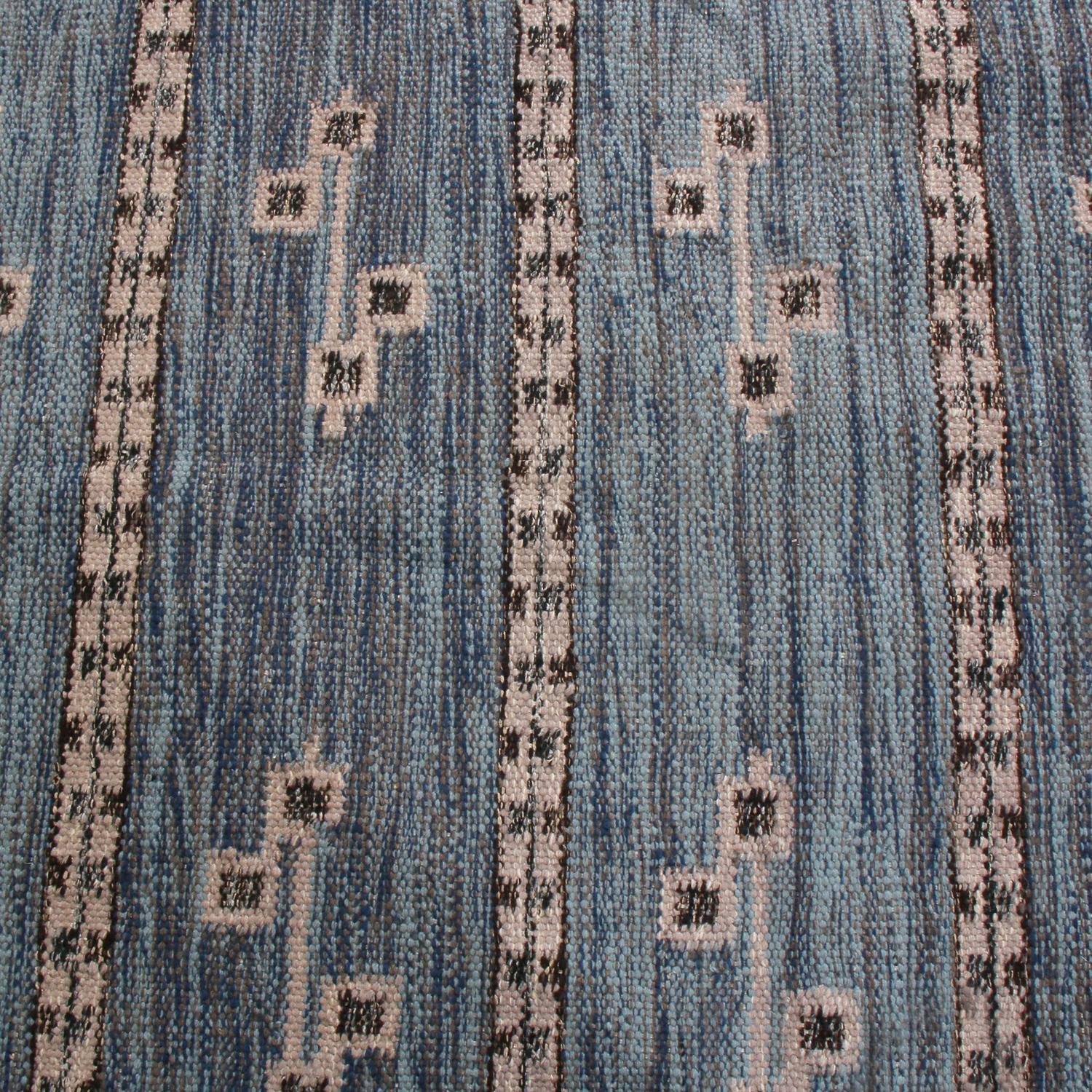 Rug & Kilims skandinavisch inspirierter cremegrauer und beigebrauner Teppich aus natürlicher Wolle (Handgewebt) im Angebot