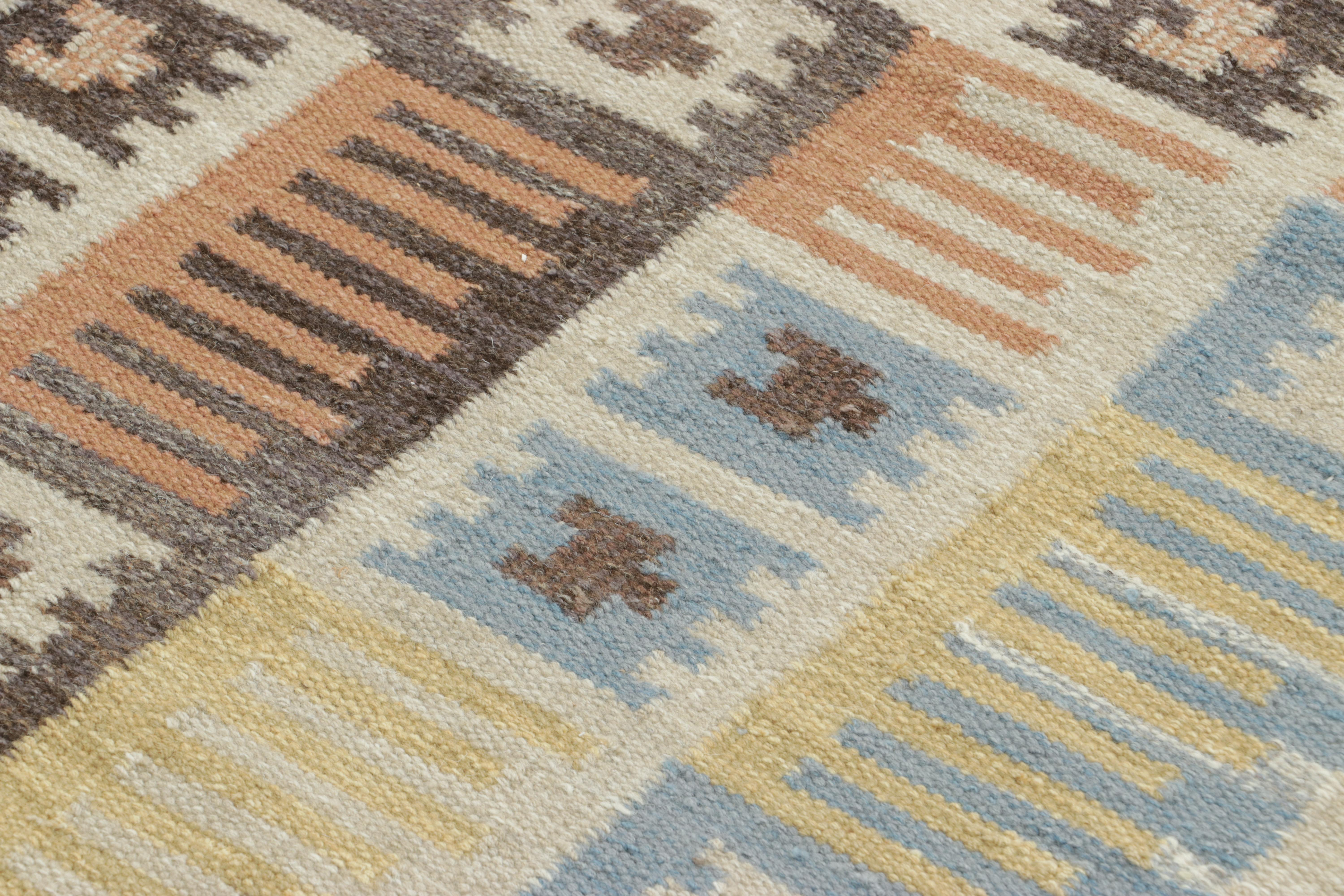Rug & Kilim’s Scandinavian-Inspired Custom Rug with Colorful Geometric Patterns In Good Condition For Sale In Long Island City, NY