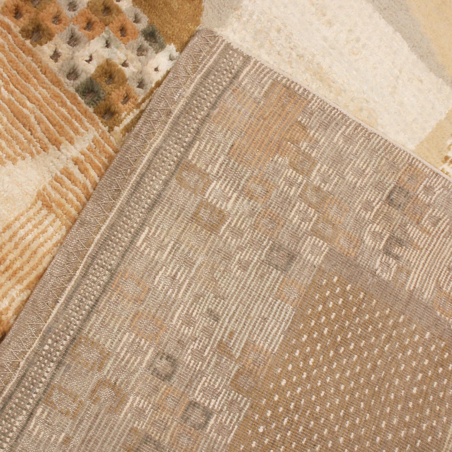 Hand-Knotted Rug & Kilim’s Scandinavian-Inspired Geometric Beige Cream Wool Rug