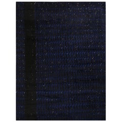 Rug & Kilim’s Scandinavian-Inspired Geometric Black and Blue Wool Rug