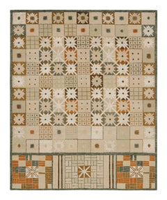 Rug & Kilim's Teppich im skandinavischen Stil in Beige-Braun mit geometrischen Mustern