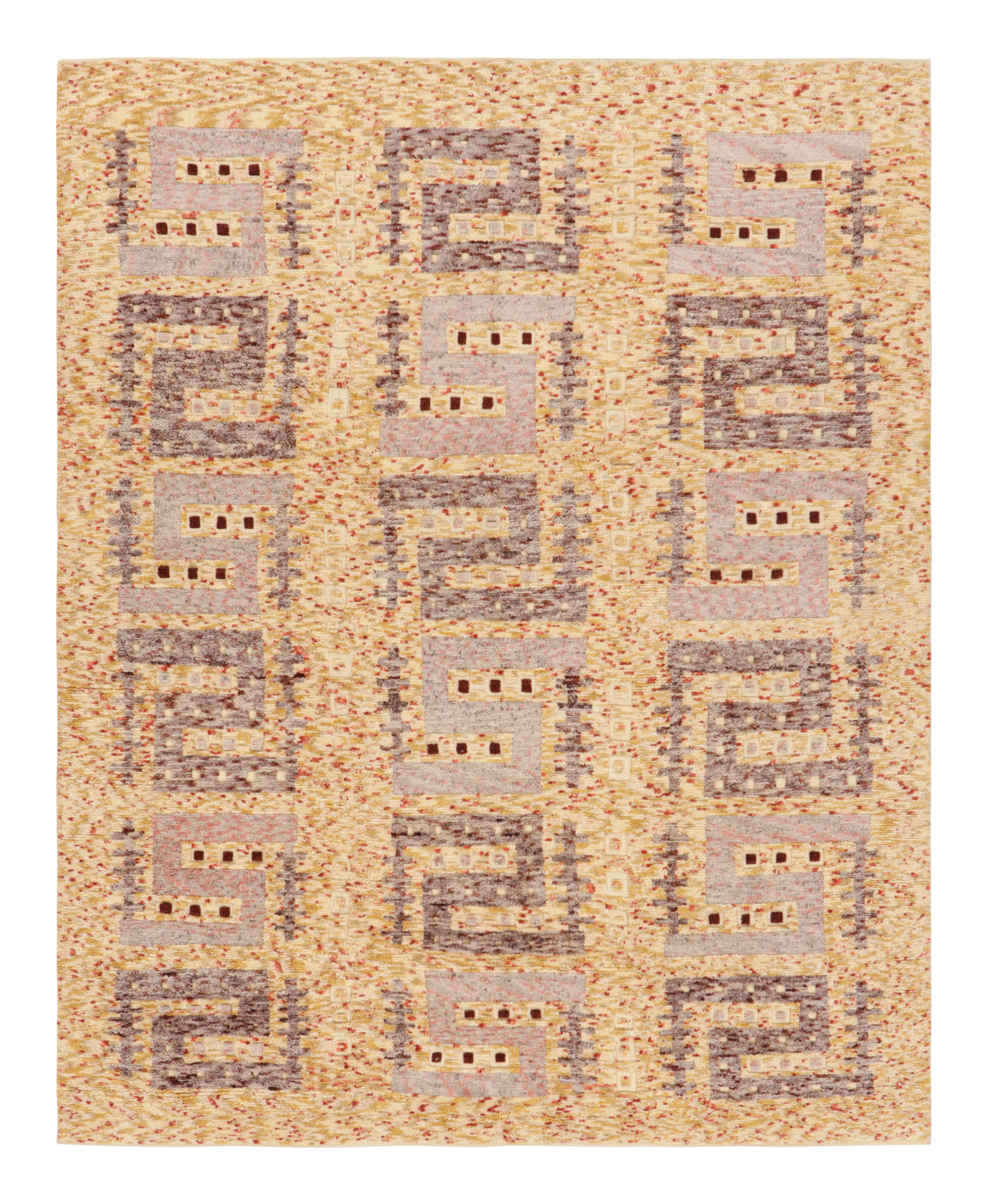 Tapis & Kilims en laine gris doré et gris doré d'inspiration scandinave