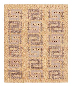 Rug & Kilim’s Scandinavian-Inspired Geometric Golden-Yellow Gray Wool Rug