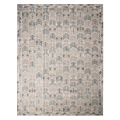 Rug & Kilim - Tappeto Kilim in lana grigio e blu di ispirazione scandinava
