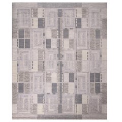 Alfombra Kilim de estilo escandinavo Rug & Kilim en gris, estampado geométrico integral