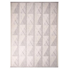 Tapis Kilim en laine naturelle gris-blanc d'inspiration scandinave Kilims