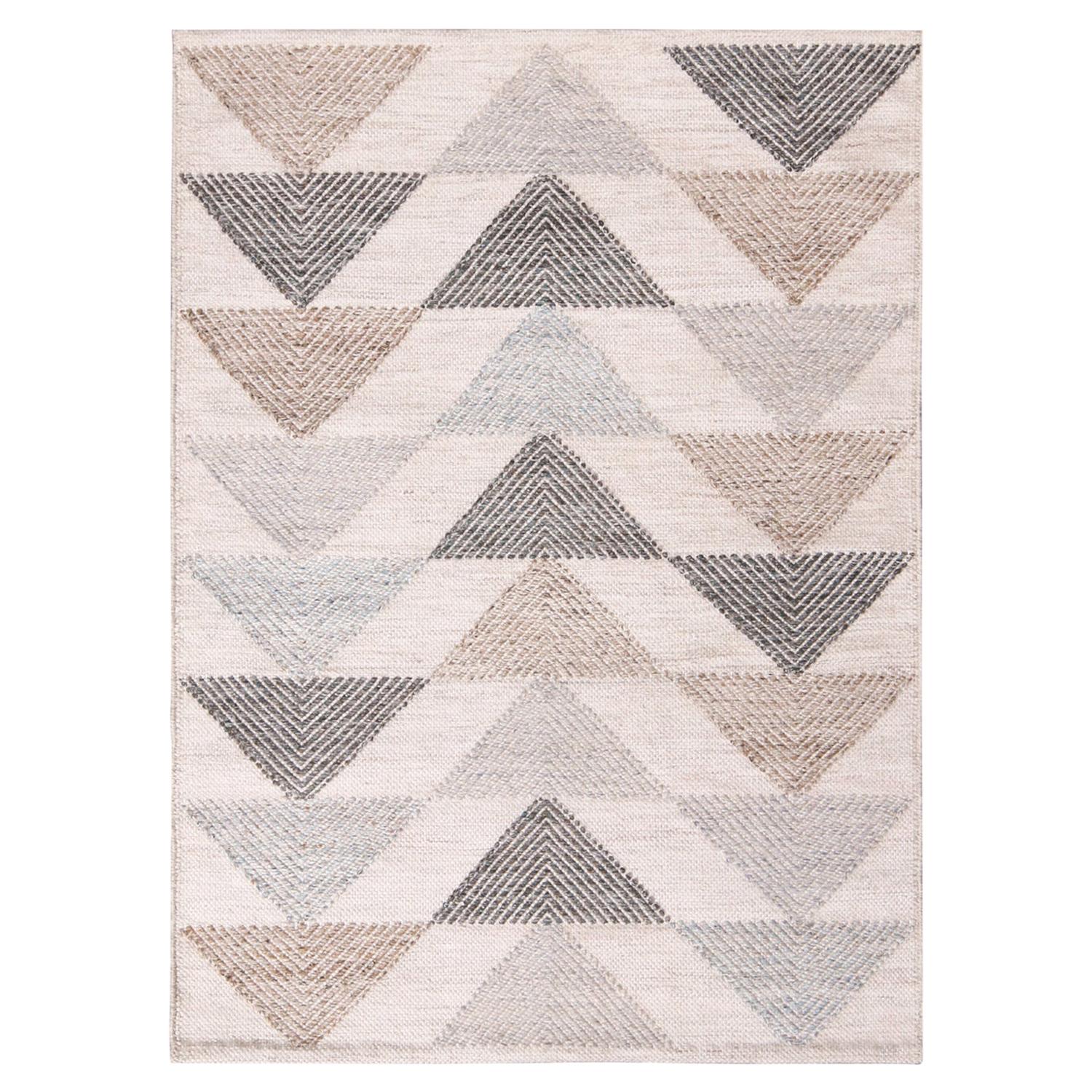 Rug & Kilim’s Scandinavian Inspired Moroccan Style Beige and Blue Polyester Rug For Sale