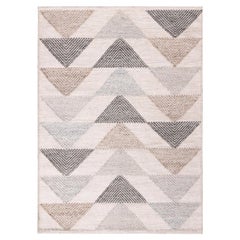 Rug & Kilim’s Scandinavian Inspired Moroccan Style Beige and Blue Polyester Rug