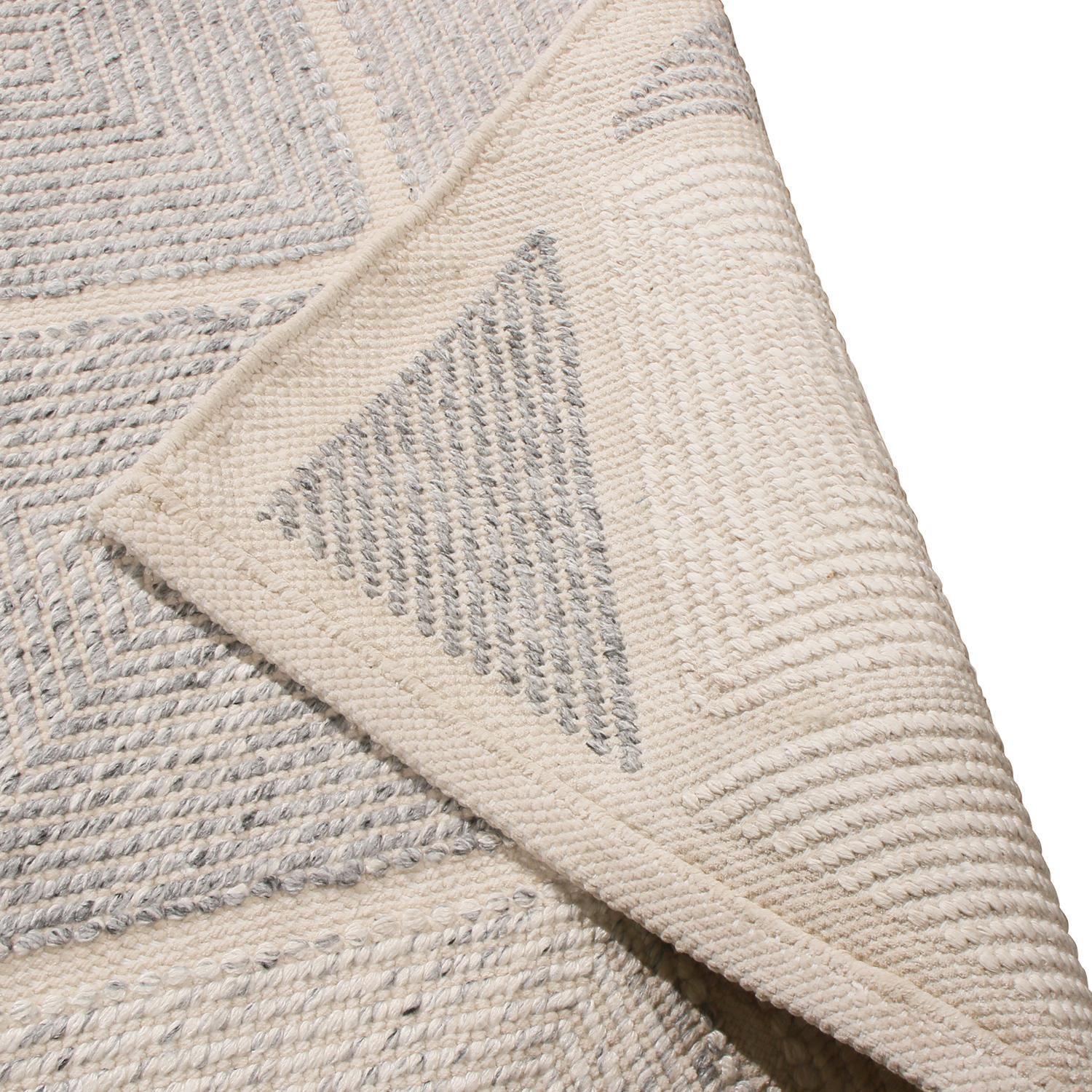 Indian Rug & Kilim’s Scandinavian Inspired Moroccan-Style Polyester Rug For Sale