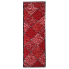 Teppich & Kilims Skandinavisch inspirierter roter und schwarzer Polyesterteppich im marokkanischen Stil