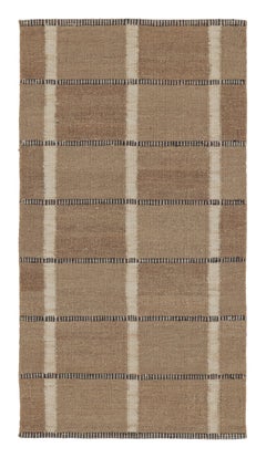Rug & Kilim’s Scandinavian-Inspired Rug, Beige-Brown Earth Tones with Stripes