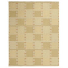 Rug & Kilim - Tappeto di ispirazione scandinava, beige-crema con patt geometrico quadrato