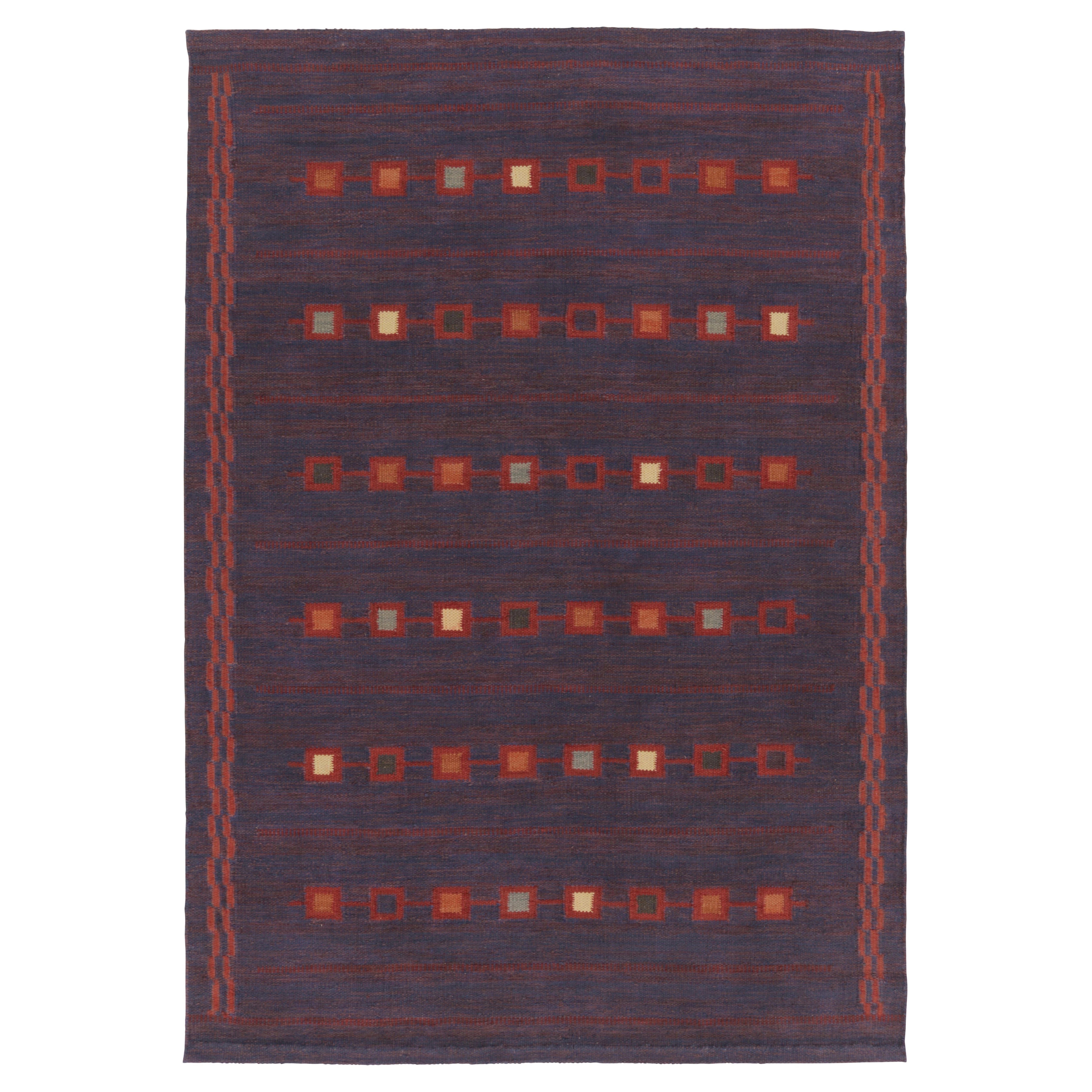 Rug
Kilim’s Scandinavian-Inspired Rug, Purple-Blue with Geometric Patterns