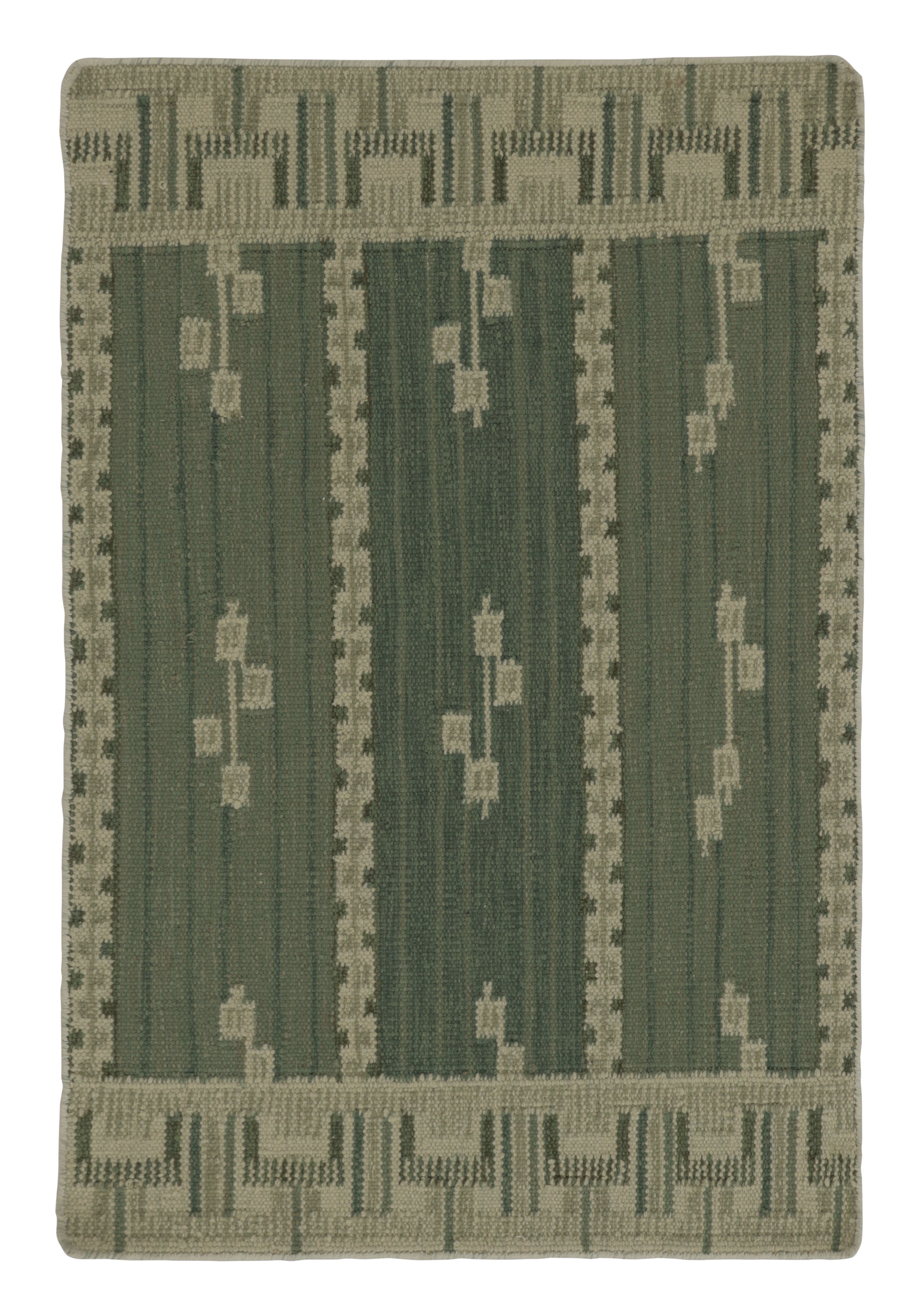 Rug & Kilim’s Scandinavian-Inspired Rug, Swedish Minimalist Geometry in Green