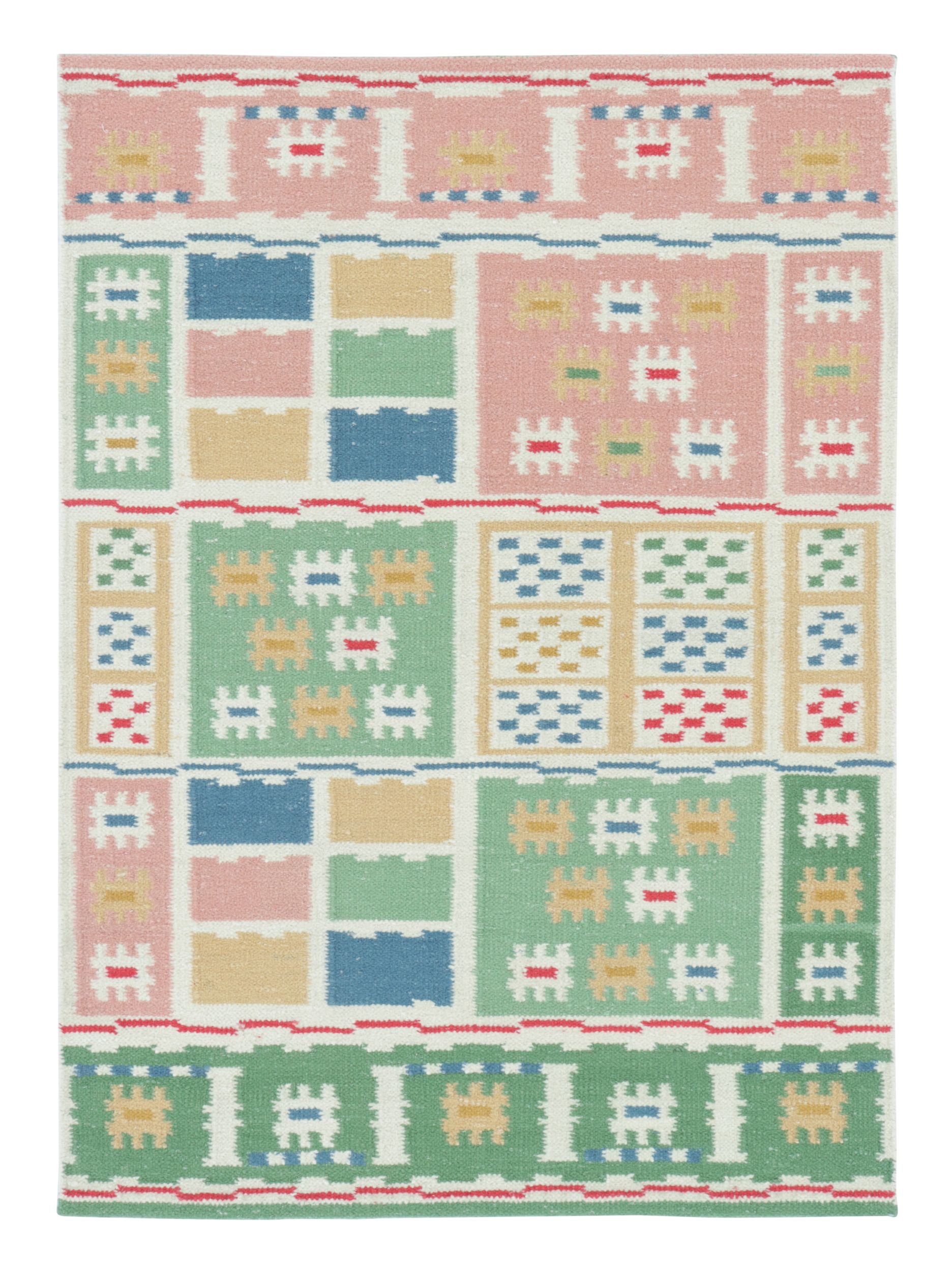 Rug & Kilim’s Scandinavian-Inspired Rug with Multi-Color Geometric Patterns For Sale