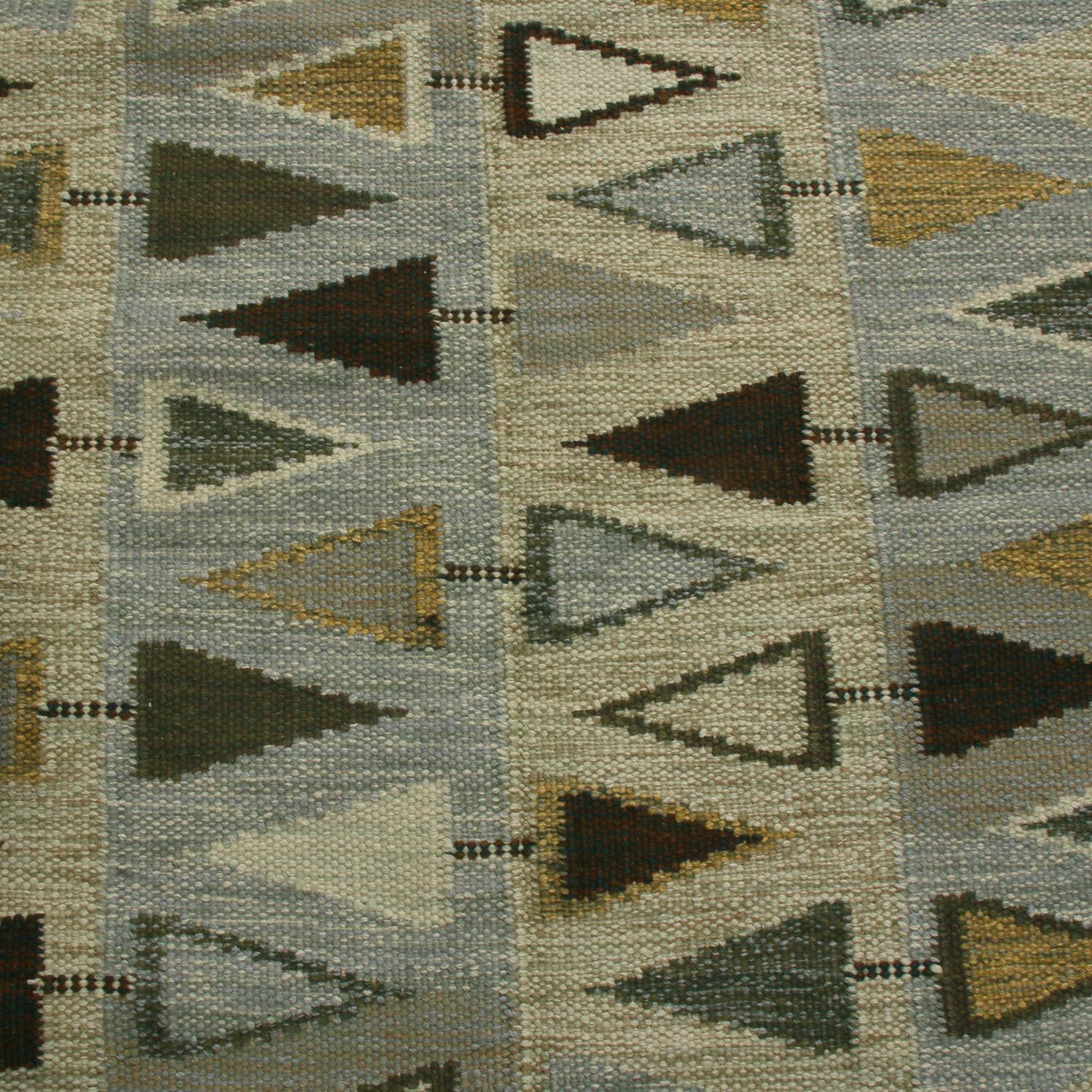 Scandinavo moderno Rug & Kilim è un tappeto in lana di ispirazione scandinava di colore bianco e blu in vendita