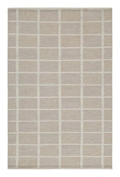 Rug & Kilim - Tappeto Kilim scandinavo con motivo geometrico bianco e taupe