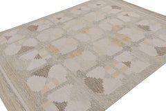 Rug & Kilim's Teppich im skandinavischen Stil mit geometrischen Mustern in Grau