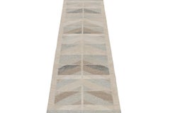Rug & Kilim’s Scandinavian Kilim Style Runner in Beige-Brown Geometric Pattern