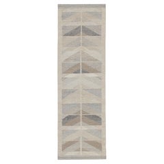 Rug 
Kilim
s skandinavischer Läufer im Kilim-Stil in Beige-Braun mit geometrischem Muster