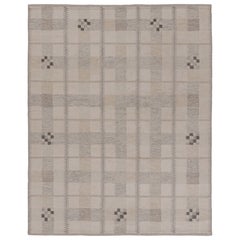 Skandinavischer Teppich von Rug & Kilim in Beige und Grau mit geometrischem Muster