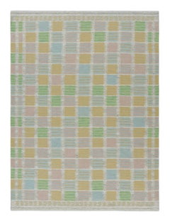 Rug & Kilim: Tappeto Kilim in stile scandinavo con motivo geometrico verde e rosa