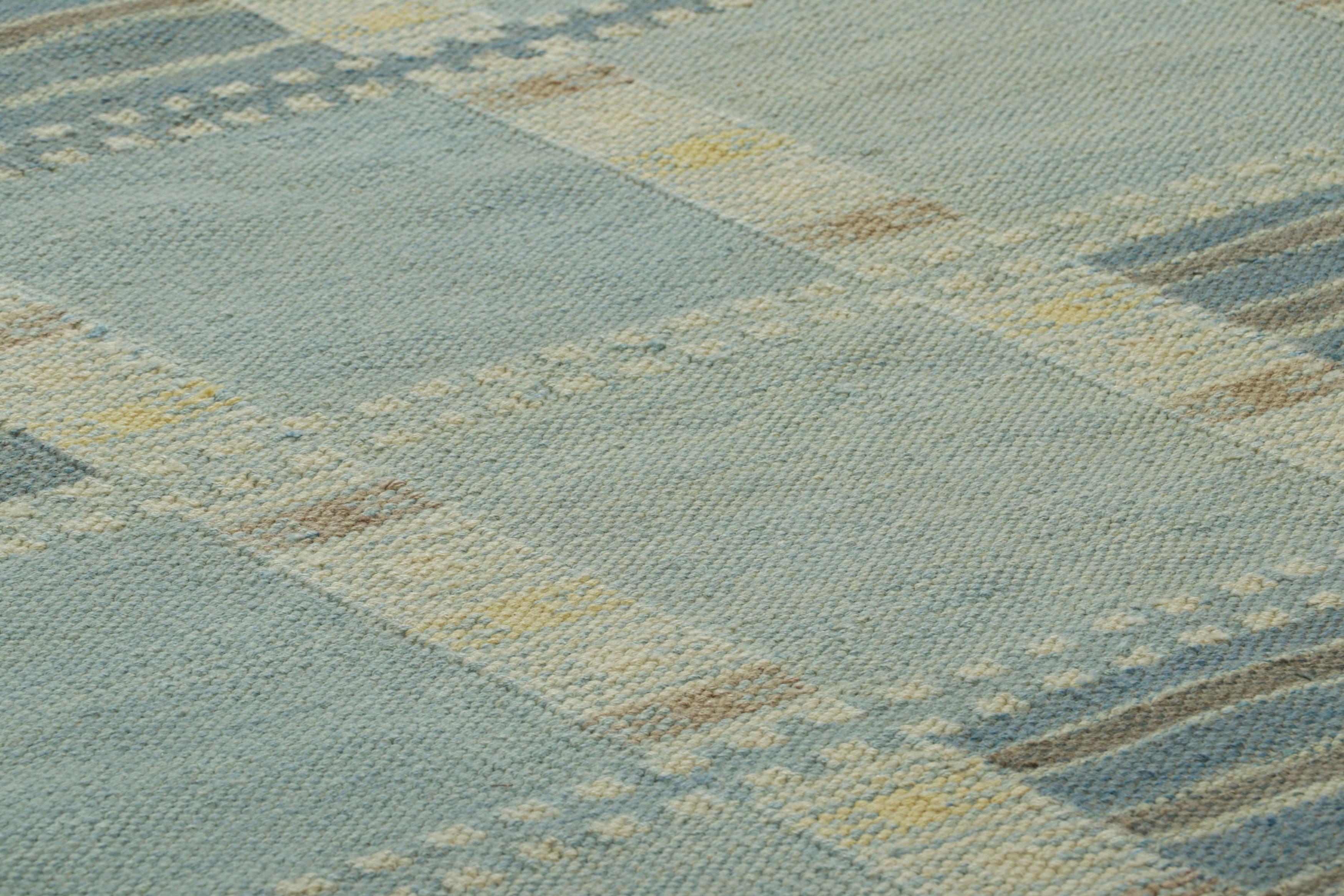 Fabricada con lana tejida a mano, esta alfombra personalizada de 8x10 representa la colección de alfombras escandinavas de Rug & Kilim: una reinvención contemporánea del minimalismo sueco y de las alfombras y tejidos vintage de las tradiciones