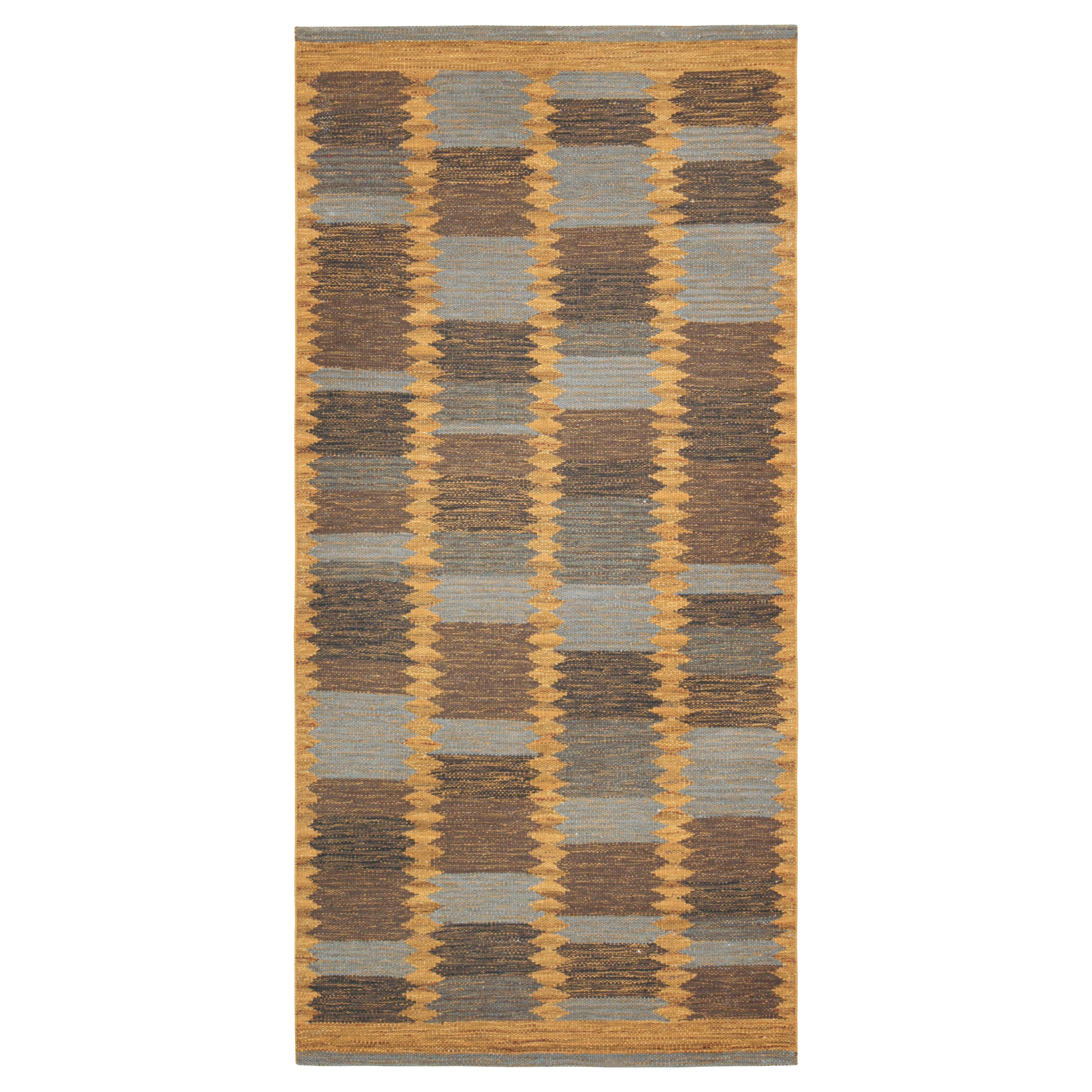 Skandinavischer Teppich von Rug
Kilim in Gold, Grau und Brown mit geometrischem Muster