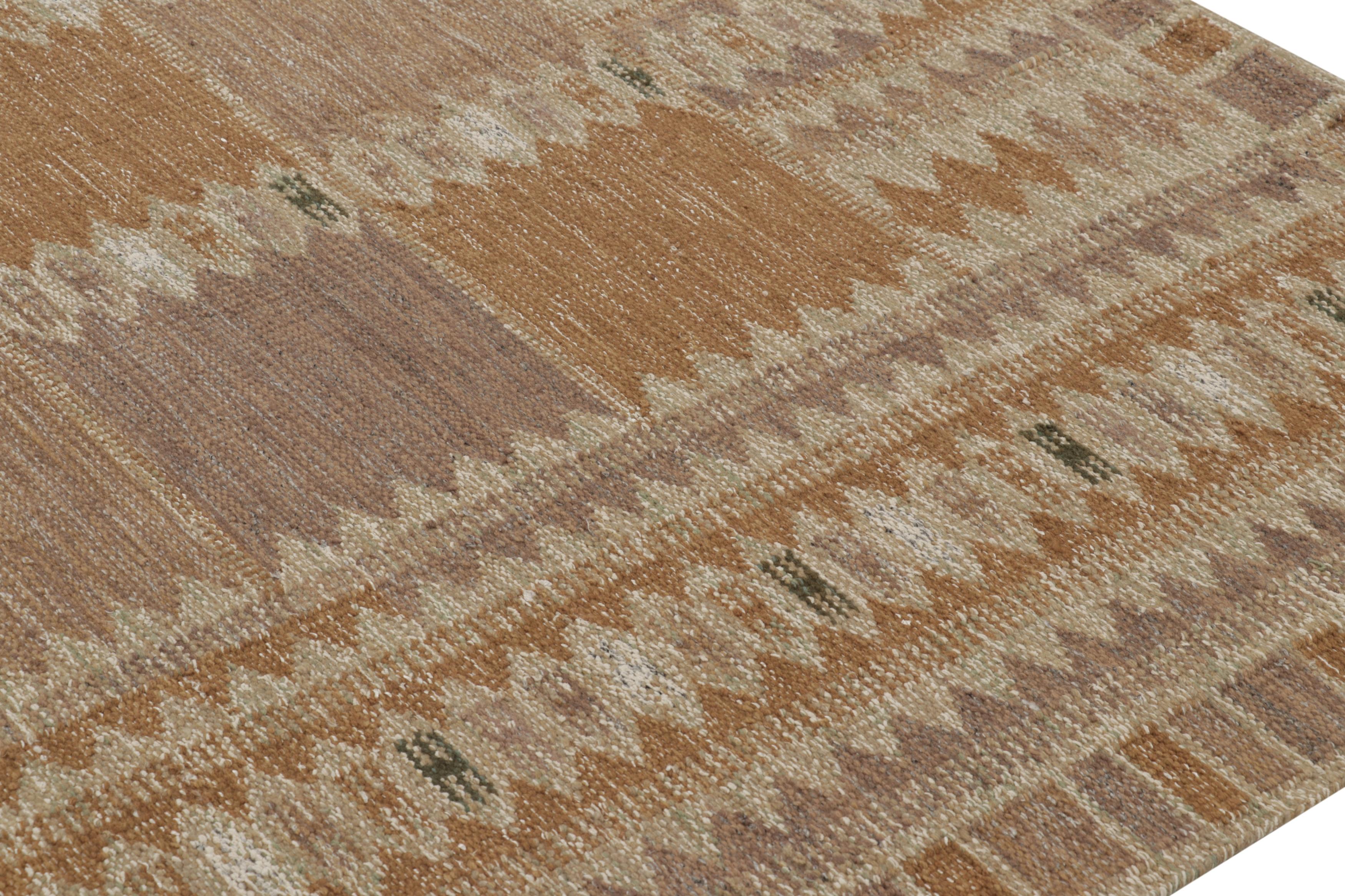 Scandinavian Modern Rug & Kilim’s Scandinavian Rug, Rust and Mauve Minimalist Geometric For Sale