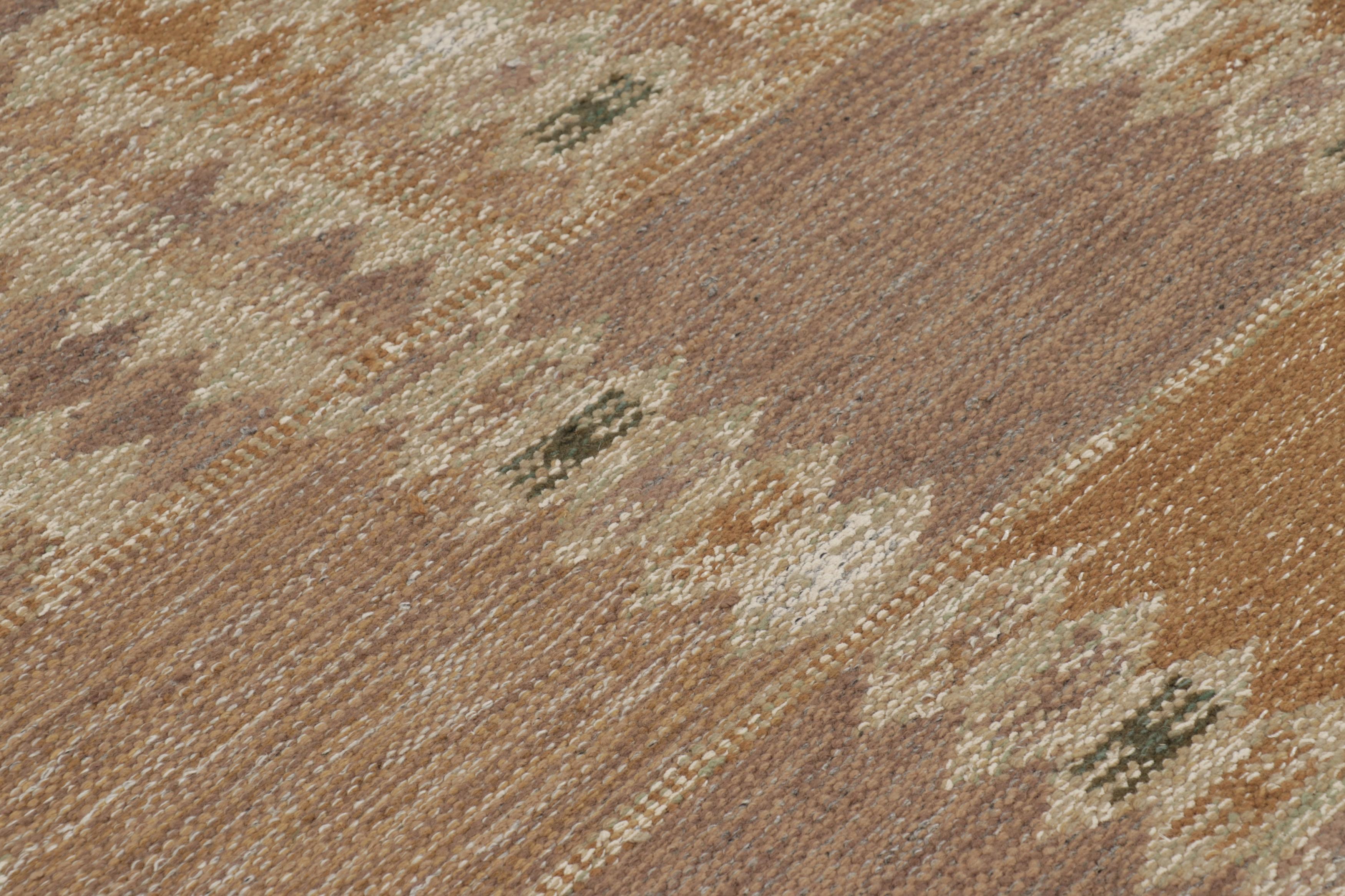 Rug & Kilim’s Scandinavian Rug, Rust and Mauve Minimalist Geometric In New Condition For Sale In Long Island City, NY
