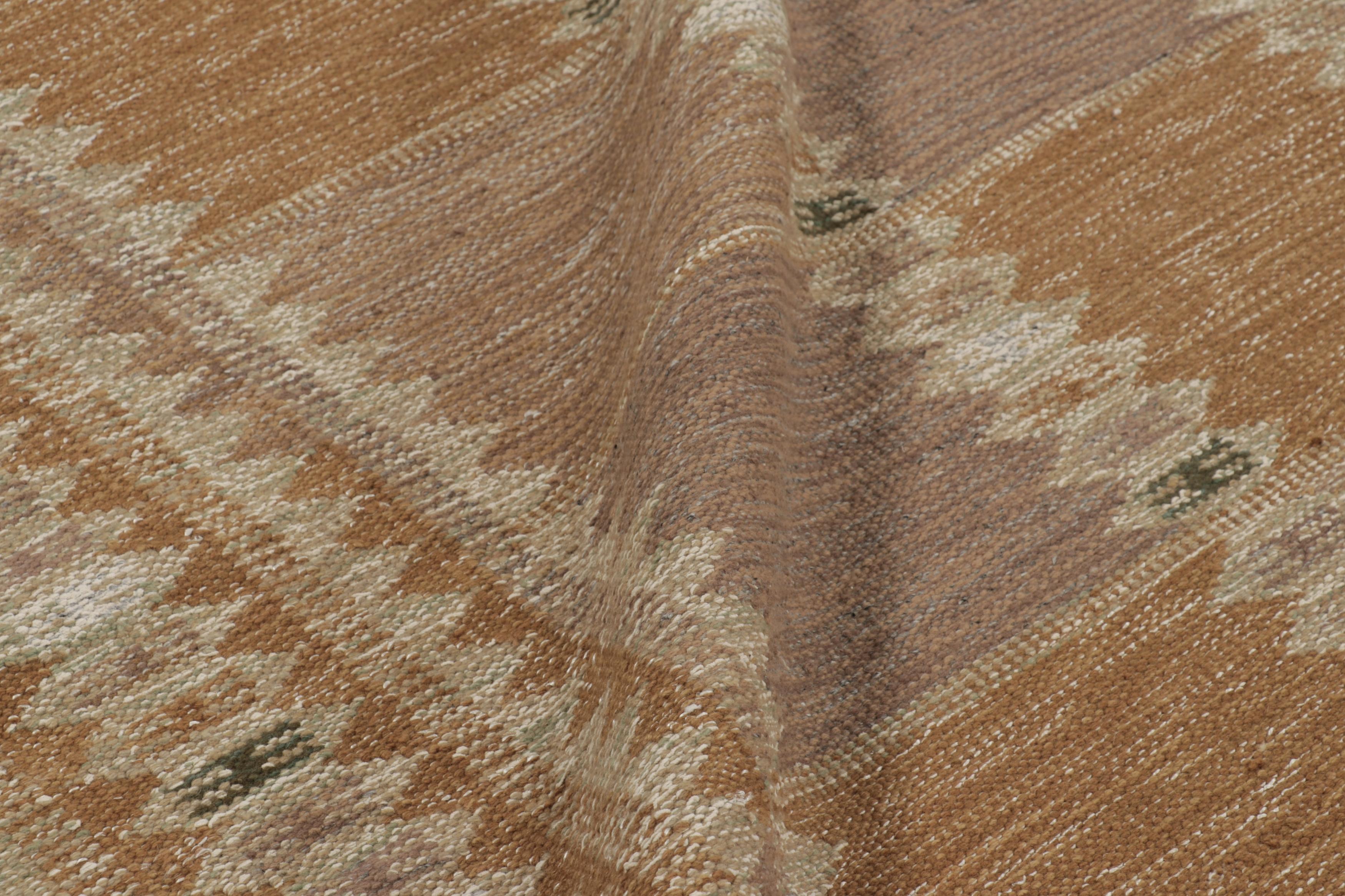 Contemporary Rug & Kilim’s Scandinavian Rug, Rust and Mauve Minimalist Geometric For Sale
