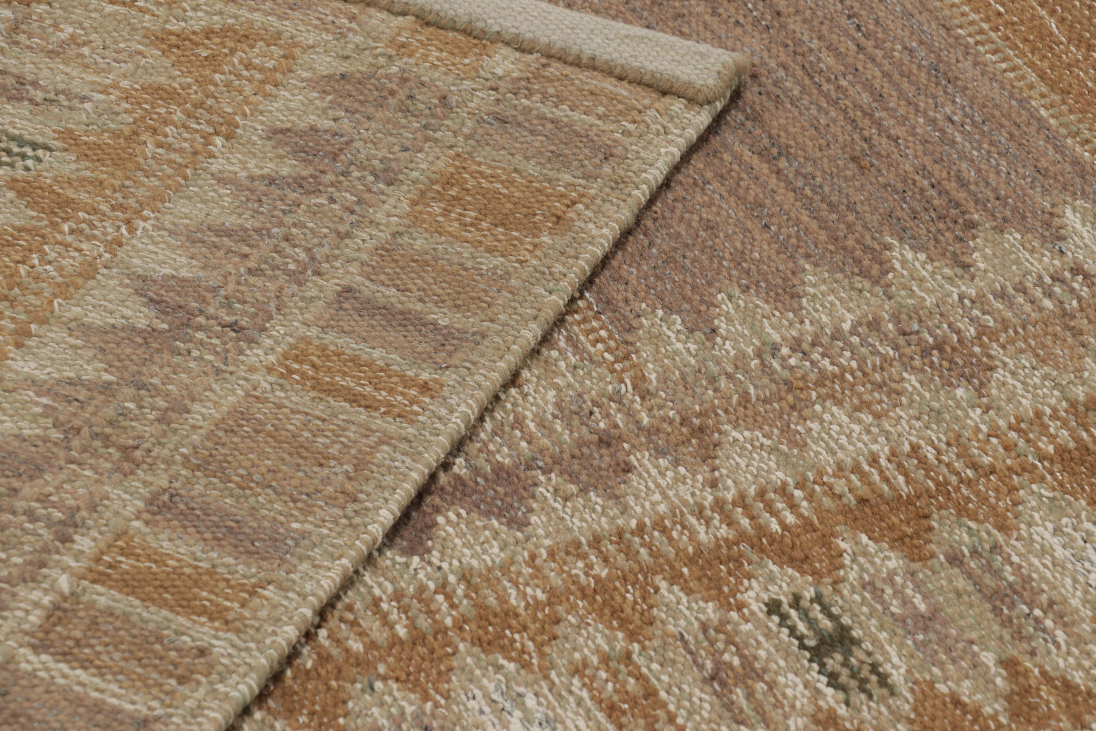 Wool Rug & Kilim’s Scandinavian Rug, Rust and Mauve Minimalist Geometric For Sale