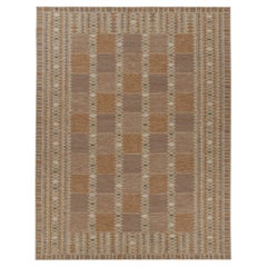 Rug & Kilim’s Scandinavian Rug, Rust and Mauve Minimalist Geometric