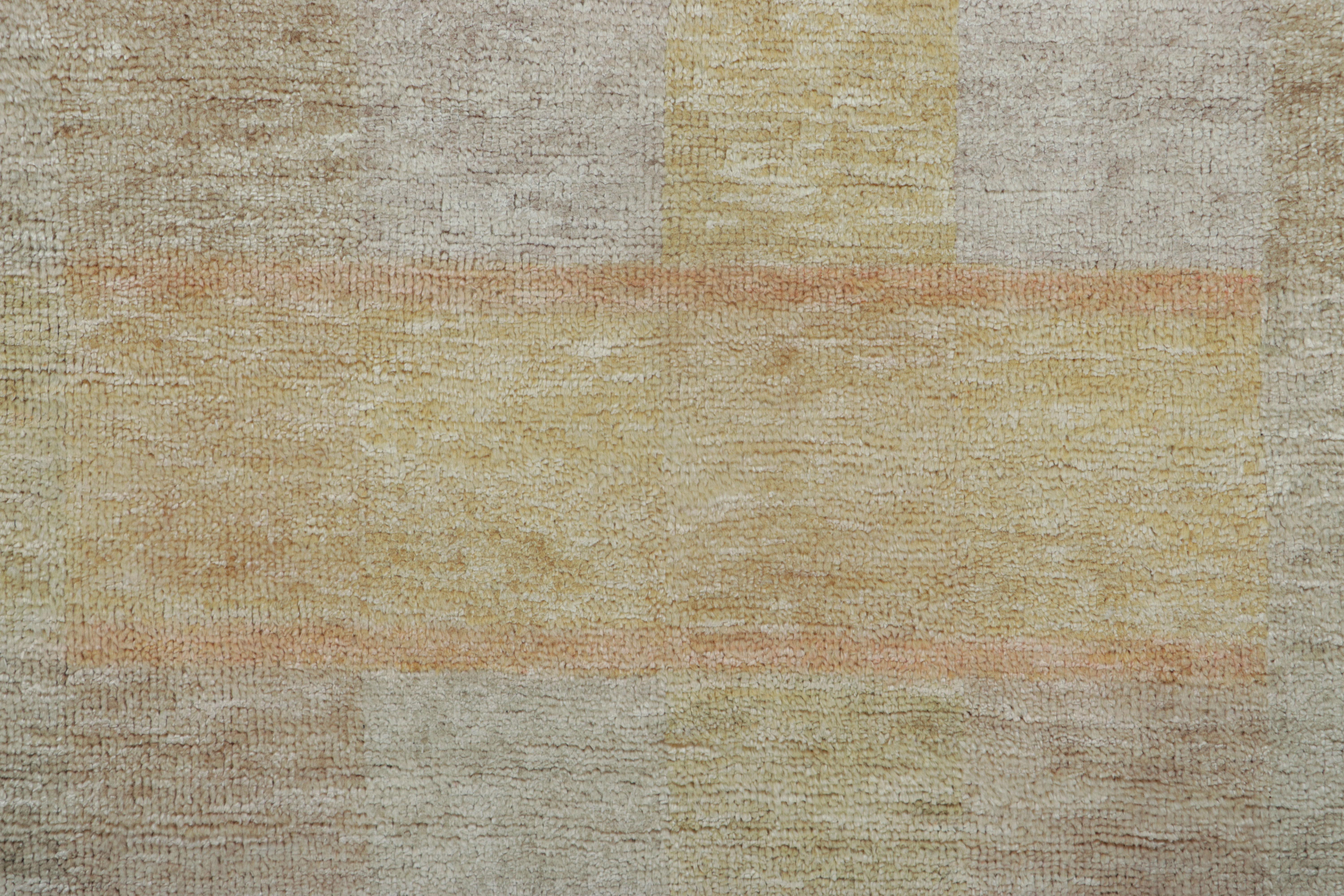 Fabricada en una lujosa mezcla de lana anudada a mano y seda, esta alfombra de 3x5 es una nueva y emocionante incorporación a la colección de alfombras escandinavas de Rug & Kilim, con una textura totalmente nueva que reimagina el minimalismo sueco
