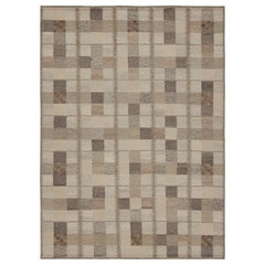 Tapis scandinave à motifs géométriques beige-brun de Rug & Kilim