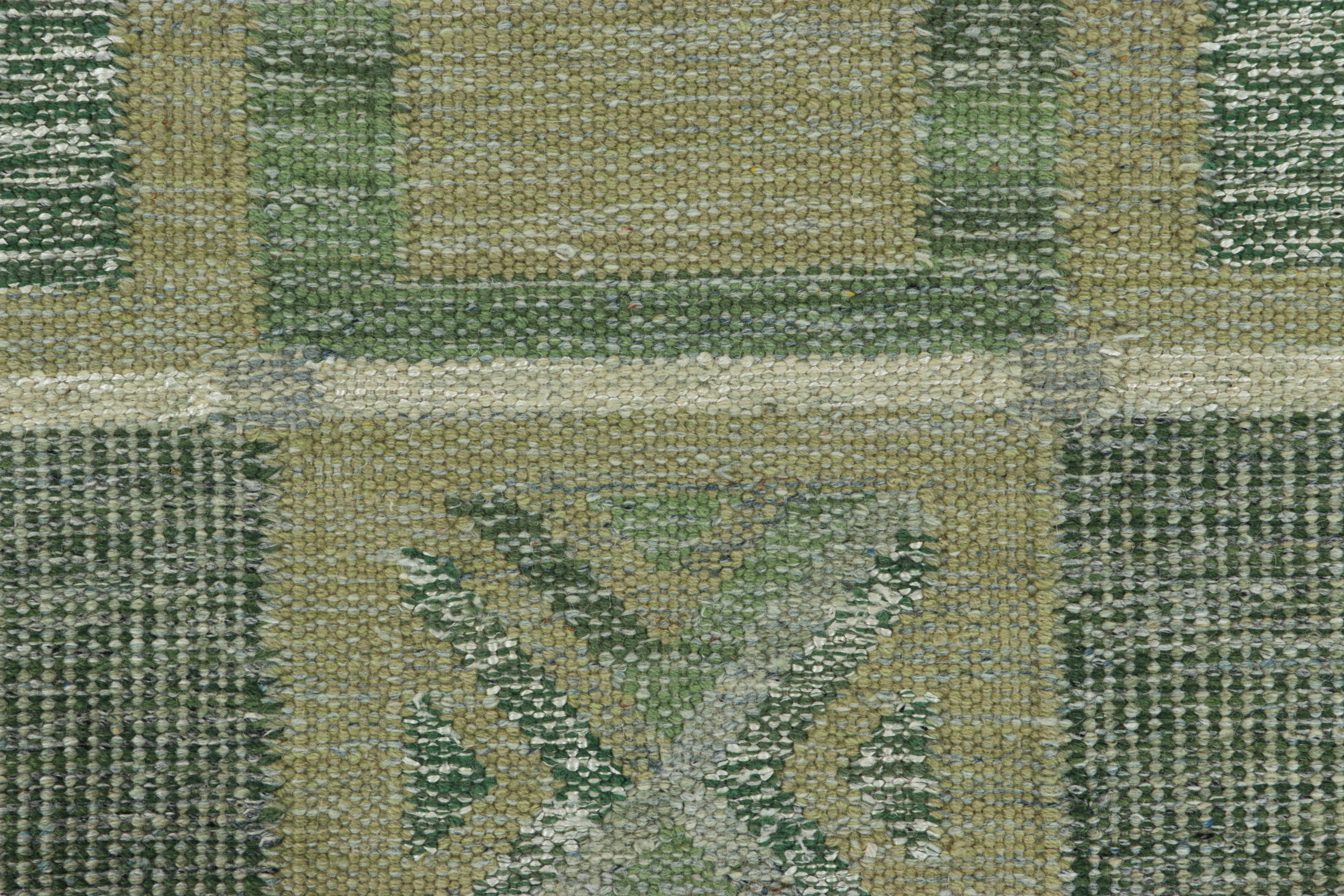 Alfombra escandinava Rug & Kilim con motivos geométricos en verde y azul hielo Escandinavo moderno en venta