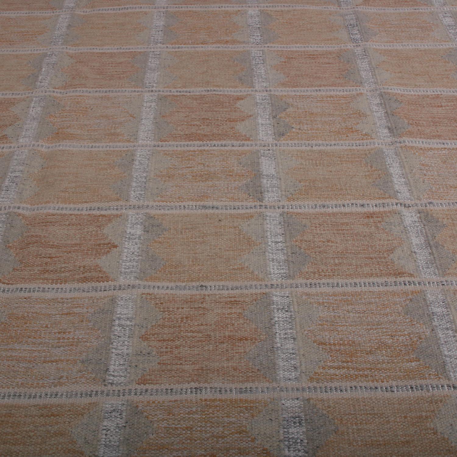 Scandinave moderne Tapis & Kilim de style scandinave Beige brun et gris Laine Kilim moderne en vente