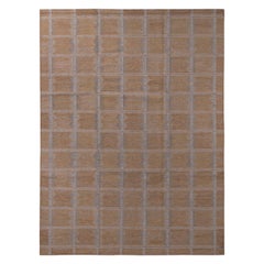 Kilim moderno de lana marrón y gris de estilo escandinavo de Rug & Kilim