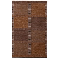 Rug 
Kilim’s Scandinavian Style Beige Brown and Gray Wool Modern Kilim