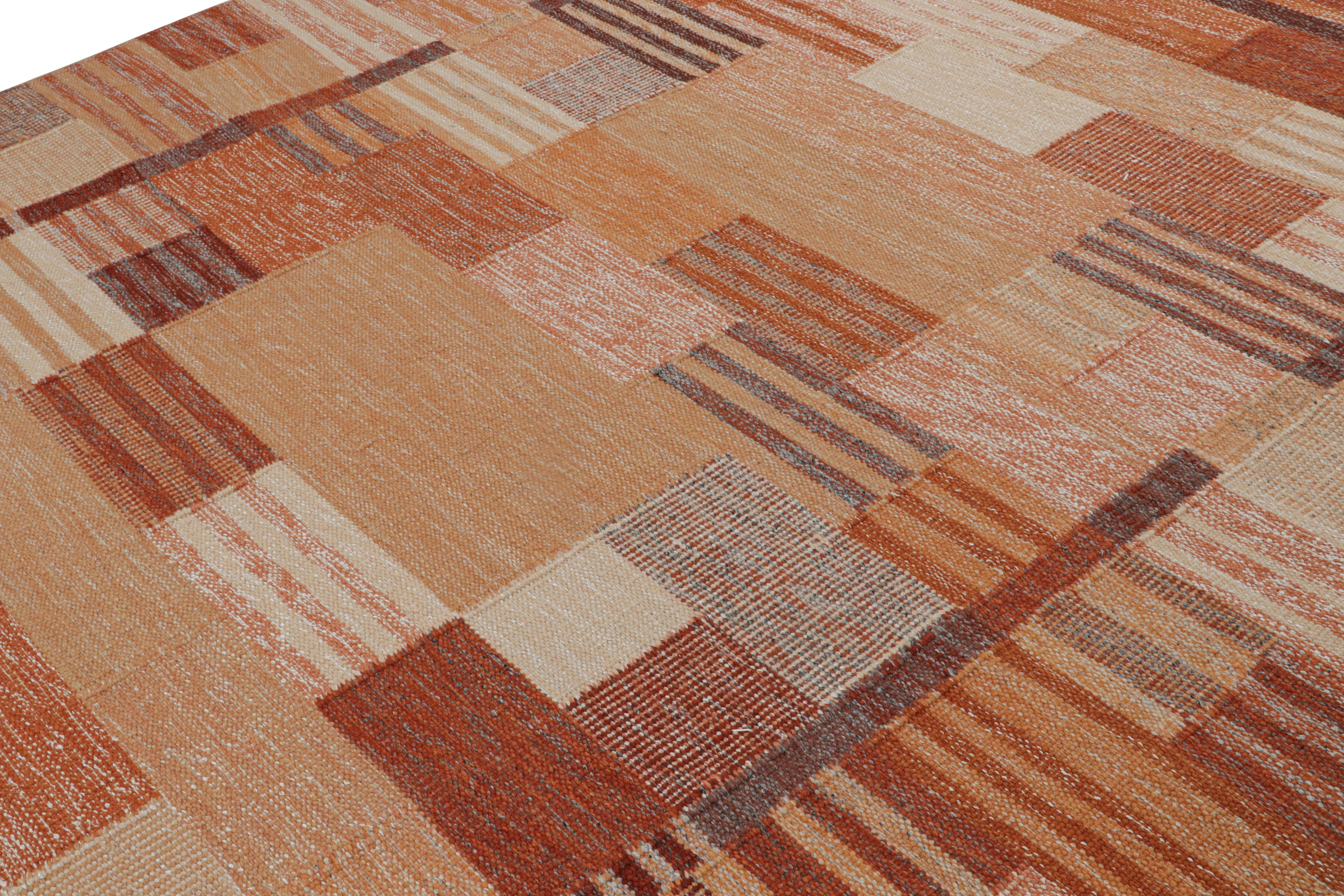 Skandinavischer Flachgewebe-Teppich von Rug & Kilim mit geometrischen Mustern (Indisch) im Angebot