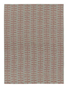 Rug & Kilim's Scandinavian Style Custom Flatweave Rug with Pink Vinery Pattern