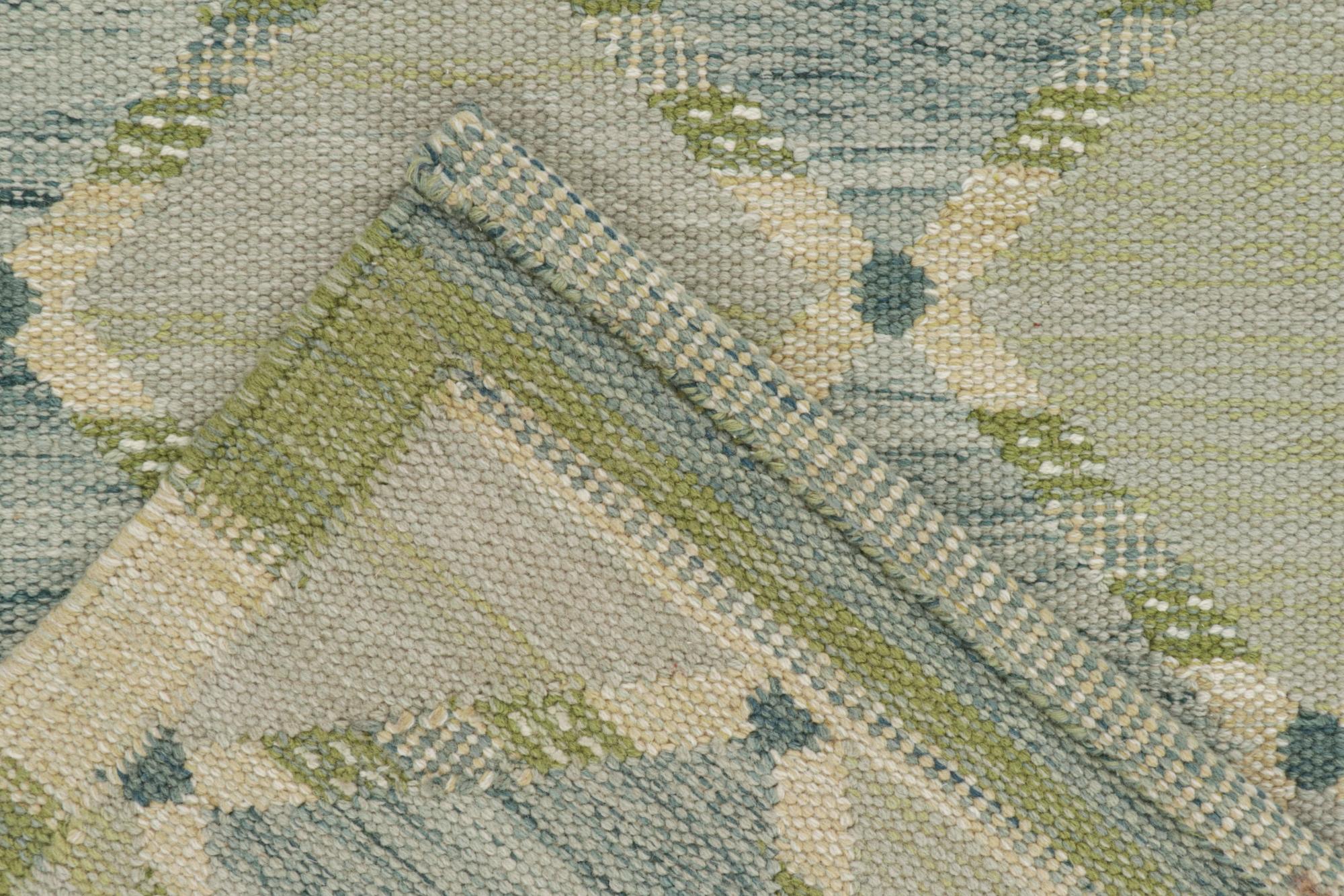 Contemporary Rug & Kilim’s Scandinavian Style Custom Kilim Design with Geometric Pattern For Sale