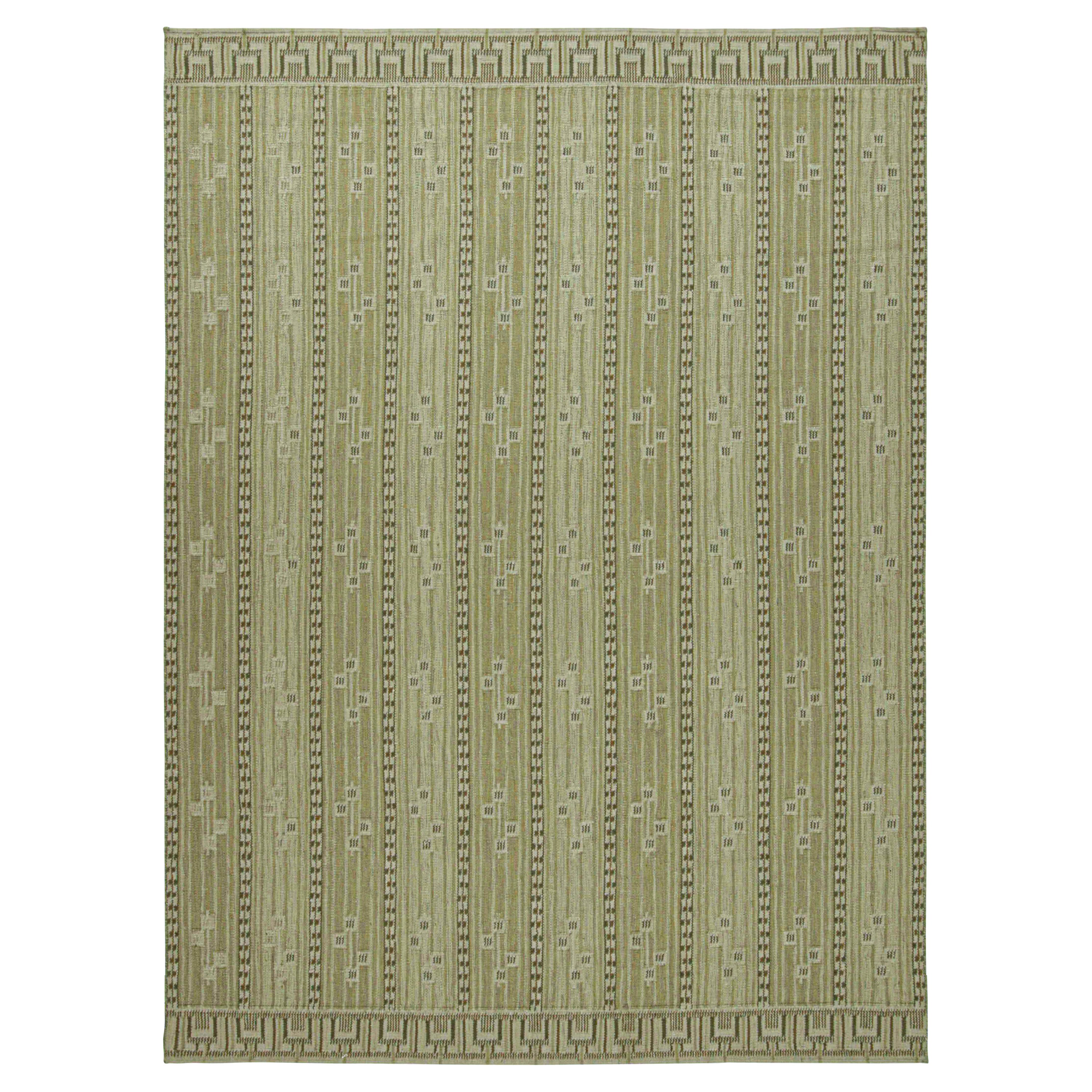 Rug & Kilim's Scandinavian Style Custom Kilim Design with Geometric Patterns (en anglais)