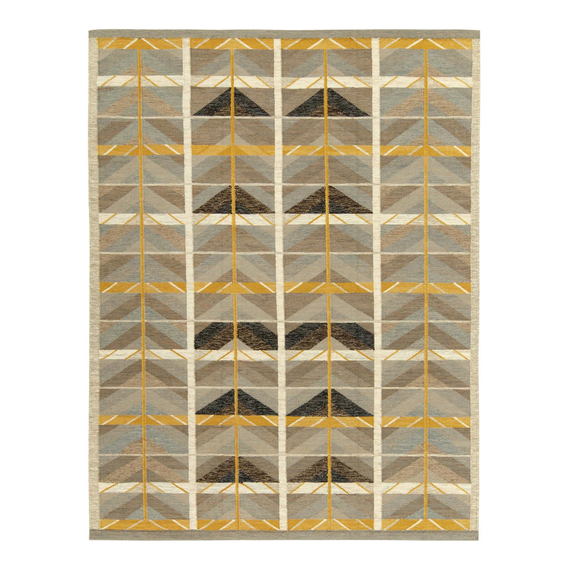 Tapis et Kilim de style scandinave sur mesure à motif géométrique beige-marron