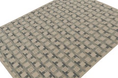 Rug & Kilim’s Scandinavian Style Custom Kilim in Beige & Gray Geometric Pattern