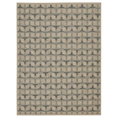 Rug & Kilim’s Scandinavian Style Custom Kilim in Beige & Gray Geometric Pattern