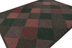Rug & Kilim’s Scandinavian Style Custom Kilim in Black, Red & Green Patterns