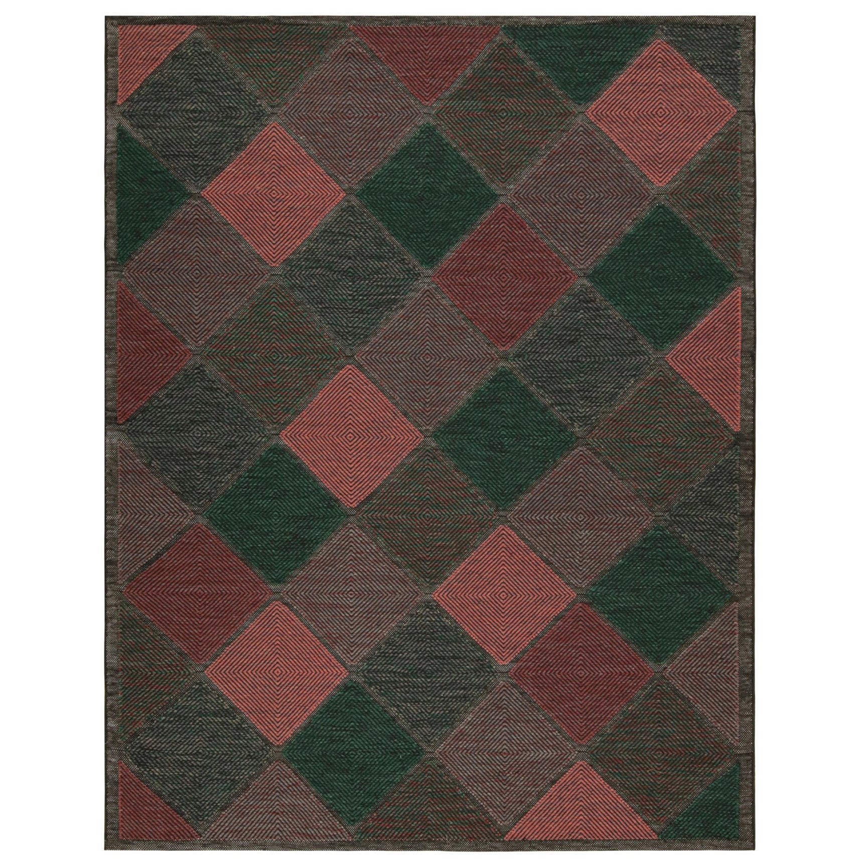 Rug & Kilim: Kilim personalizzati in stile scandinavo con motivi neri, rossi e verdi